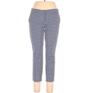 Kenar Blue White Cropped Pants Geometric Print